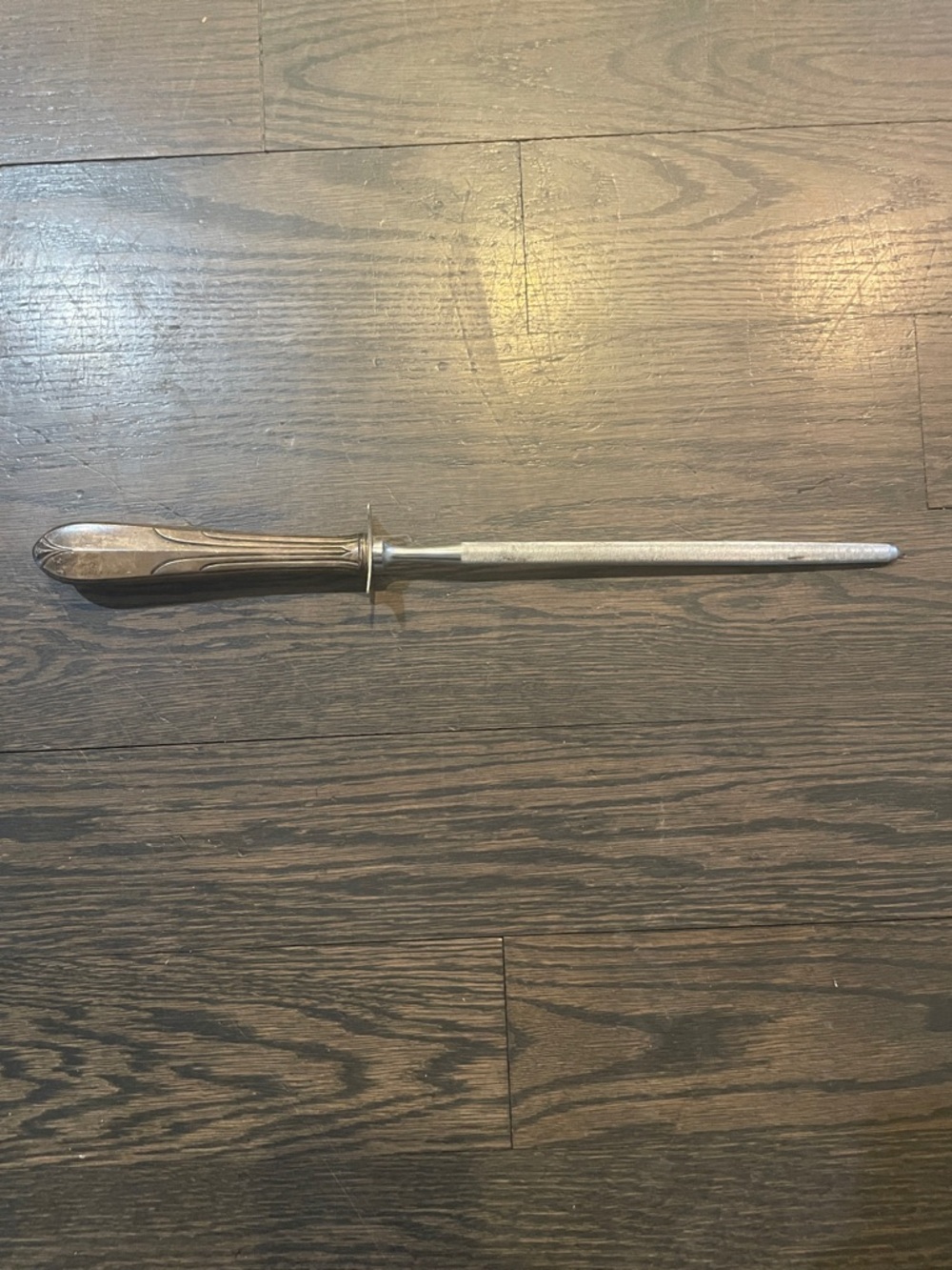 Nickle Silver Plated Handle Vintage Knife Sharpener /Honing Rod